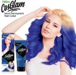 Nisha Cosglam Semi Permanent Hair Color for Unisex, Infused Conditioner, Glossy Finish, No Ammonia, No Peroxide & Non Oxidative, Vegan Highlights Hair Dye 120g #51 Wonder Blue