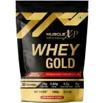 MuscleXP Whey Gold Protein - Premium Whey Protein Isolate with Digestive Enzymes, Double Chocolate, 1kg (Pouch) - Raw Material From USA