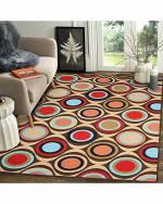 Status Contract Multicolor Polyester Abstract Carpet - 3 x 5 Pack of 1