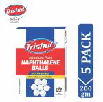 Trishul Naphthalene/Moth Balls ISI Marked for Clothes/Bathroom/Wardrobe 100% Safe (200 GM-Pack of 5)