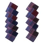Kuber Industries Handkerchiefs|Sweat Absorbent Gingham Check Dark Colored Soft Cotton Square Hankies For Man,Boys & Wicking Sweat from Hands,Face,Set of 12 (Multicolor)