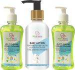 Being mama Multicolor Baby Body Lotion 200 ml And Multipurpose Liquid Cleanser 500 ml - Pack Of 3