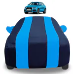 Auto Hub Car Cover Compatible with Q3 with Mirror Pockets, Triple Stitched, Navy, Blue, Water Resistant Car Body Cover
