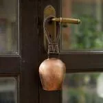 DULI Handmade Brass Copper Om Cow Bell Hanging For Door Hanging DDLJ Bell