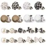 SANNIDHI 18 Sets Instant Buttons, Jeans Adjustable Button Pins & Cover Up Shirt Buttons Set, No Sew Metal Pants Waist Adjuster, Enamel Brooch Pin Multipurpose For Clothes Shawl Coat