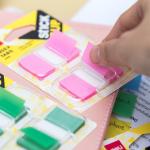 Deli Adhesive Sticky Notes, Detachable and Repositionable Rectangle Shape Tab Memo Pad, Pack of 2