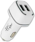 The Tiger Prime 2.4 Amp Turbo Car Charger (White)