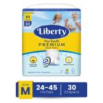Liberty Premium Adult Unisex Medium Diaper Pants 30 pcs for Waist Size 61-115 cm (Pack of 1)