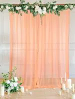 SPECIALYOU.IN Peach Net Chiffon Panels 2.13 Meter 1.07 Meter