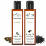 Mystiq Living Originals Combo - Castor Oil & Kalonji Oil (Onion Black Seed) | Hair Growth| Cold Pressed, 100% Pure and Natural - 200 ML each (Pack of 2)