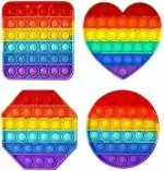 Cuberspeed Puppet Pop It Fidget Toys- Different Shape Silicon Stress Relief Push Pop Bubble Fidget Sensory Toy, New popets Toys for Kids Boys Girls Toddlers and Adults (Pack of 1, Multicolor)