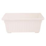 Leafy Tales Rectangular Plastic Pots For Plants, Window Display, 34.5 X 18.5 X 14 Cm, 1 Pc, White