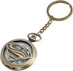 Blue Aura Mubco Metal Antique Style Superman Design Pocket Watch Keychain Showpiece