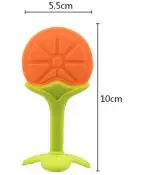 Enorme Silicone Orange Fruit Shape Teether with Key Teether For Babies