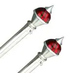 Rawk Stainless Steel Shine Curtain Rod Brackets,Curtain Bracket Parda Holder,Curtain Finial Rod Pocket Finials Designer Door and Window Rod Support Fittings,Curtain Rod Holders (Brown Color,Pack of 2)