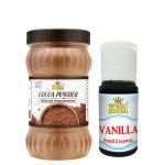 Mr.Kool Cocoa Powder 300gm and Liquid Food Essence Vanilla 20ml.Pack Of 2 Combo