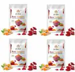 FlexFlair Rose Turmeric Facial Wax Powder,Women, 5 min Painless Natural Face Hair Removal Waxing Powder, Easy to use at home, No chemicals - No Irritation, No Skin rashes, Pack of 1 100g(Pack of 4)
