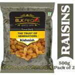 BLK Foods 1Kg Indian Kishmish | Big Size Raisins ( 500g x 2)