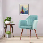 Vergo Plush Dining Chair Velvet Upholstery with Cushion Seat (Turquoise)