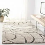 Shag Weaving Carpet Beige Polyester Carpet (4 X6 ft, Rectangle)