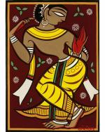DECOR ADVENTURES Dancing Woman 3 by Jamini Roy Wall Painting 18 x 14 inch