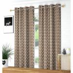 SCORCHERS Polyester Fabric Window Curtains for Kitchen and Bedroom | Beautiful Design High Quality Fabric with Long Lasting Use | Brown | 9x4 Feet