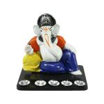 eCraftIndia Blue Embossed Polyresin Decorative Lord Ganesha 8 cm x 8 cm