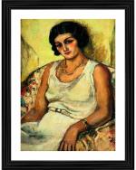 DECOR ADVENTURES Self Portrait 2 by Amrita Sher-Gil Wall Painting - 14x18 inch