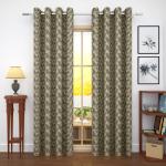 Story@Home Jacquard 400 GSM Brown 1 U Door Curtain-7 feet