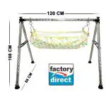 Aamivi CR109 Black Round Twisted Foldable Stainless Steel Baby Cradle with Hammock