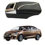 Oshotto PU Leather AR-02 Car Armrest Console Box Compatible with Maruti Suzuki Ciaz - Black