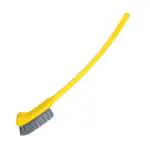 CLASSY TOUCH Multipurpose Single Hockey Stick Shape Brush Wash Basin/Toilet Seat Cleaning (Yellow)