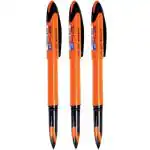 Uni-ball UBA188 ELM Roller Ball Pens Blister, Orange Body, 0.5 mm Tip, Blue Ink, Pack of 3