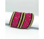 Aashirwad Traders Handmade Multicolor Plastic and Silk Thread Kundan Bangle (Women) - 2.6 (set of 12)