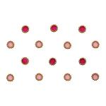 Comet Busters Pink Round With Gold Beads Border Bindi For Women