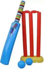 SHIVAARO Toy Plastic 20-20 Cricket Kit For Kids Cricket Set Of 3-6 Year Boys Bat & Ball Set Playing Outdoor And Indoor Sports Game Toy (20-20 Cricket Kit), Multicolor