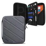 Tizum Shockproof Portfolio Case and Gadget Organizer for Pencil, Cables, Hubs, Tech Kit and Office Bag (Grey)