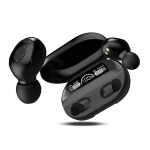 ZOOM TECH Wireless Bluetooth T-2 Dual Earbuds Headphones 5.0 Mini Stereo Earbuds Sport Headset Built-in Micphone (Black)