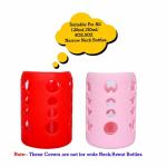 The Little Lookers Baby Feeding Bottle Silicone Warmer Cover/Sleeve Holder/Insulated Protection for Newborns/Infants/Babies (Red & Pink, 120 Ml)