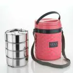 Primelife Nexa Deluxe 4 Layer Stainless Steel Insulated Lunch Box , Leak Proof Lunch Box- (Crazy 4)