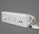 Kolors Power Extension - 6A 2X1 Sockets - 2 Nos Double USB,6A Switch - 2 Nos - - 3 Meter Wire