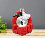 CraftVatika Love Couple Miniature Showpiece with Light, Valentine Day Gift (Red)
