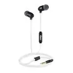 Foxin T2 in-Ear Sweat-Proof Wired Earphones with 10 mm Bigg Bass Driver, in-line Mic, Noise Cancelling Headset with 1.2m Tangle-Free Cable for iOS and Android Smartphones (Black-White)