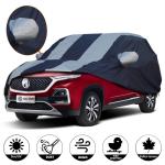 Allextreme H7005 Car Body Cover Compatible with MG Hector Custom Fit Dustproof UV Heat Resistant Indoor Outdoor Body Protection (Blue-Silver with Mirror)