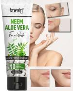 KURAIY 100% Safe NEEM ALOE VERA Facial Cleanser Skin Cleansing Moisturizing Anti Acne Blackhead Remove Skincare Face Wash