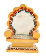 Urban Baniya White Marble Home Temple Singhasan(15.5X15.5X11 CM)