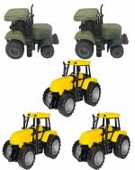 OLIFIN Friction Powered Toy Truck 2 Green and 3 Yellow Toy Trucks Push and Go Vehicles (Pack of 5)