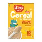 Slurrp Farm Cereal, Ragi, Rice and Mango with Milk, Instant Healthy Food, NO Added Sugar NO Salt, Made with Natural Grains and Dates Powder, 200 g