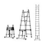 Corvids Portable and Compact 16.5 ft A Type Aluminium Telescopic Ladder with 14 steps; for Household and Outdoor, EN131 certified (16.5 ft (5.0 m) - A type)