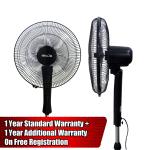 iBELL WINDP10 Pedestal Fan 5 Leaf with Remote and High Air Flow, 406mm, 55W, Black